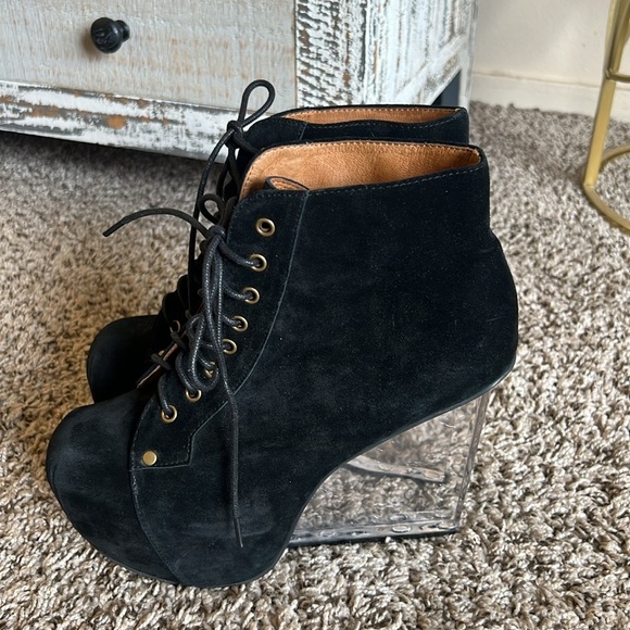 Jeffrey Campbell Dina Suede Wedge Boots Size 8.5 Handmade Havana last - Picture 15 of 15